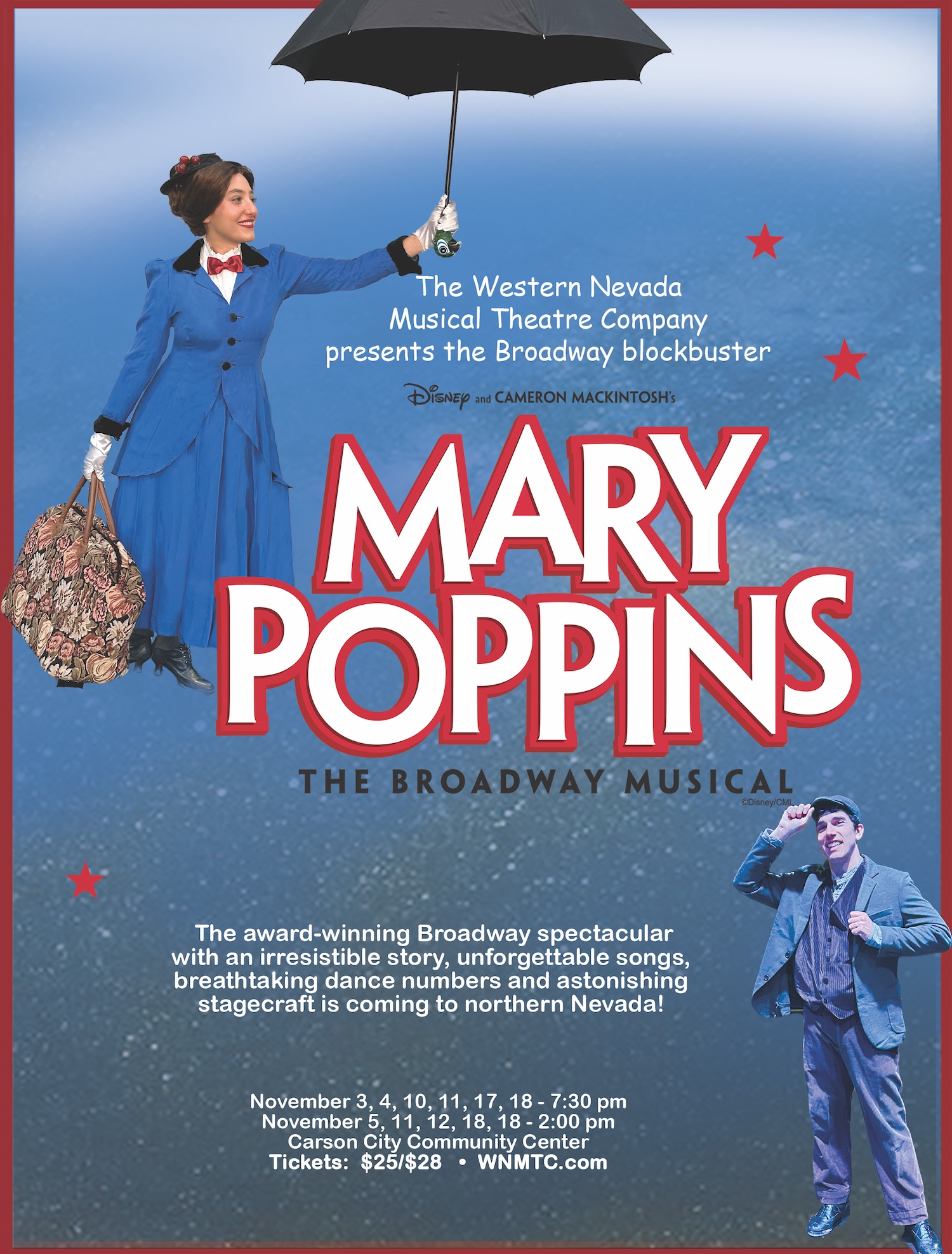 Purchase tickets to see "Mary Poppins" by visiting wnmtc.com.